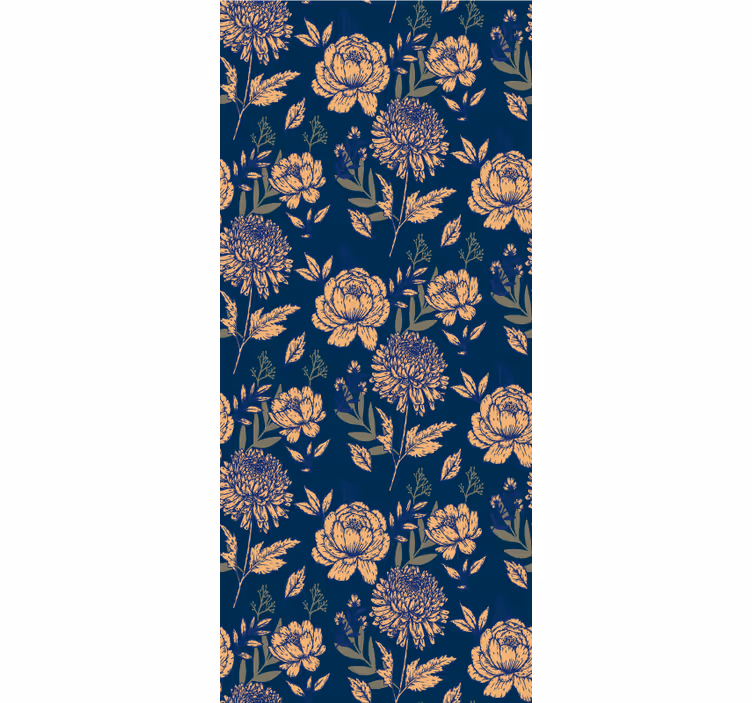 Tapete flur elegantes muster in navy - TenStickers