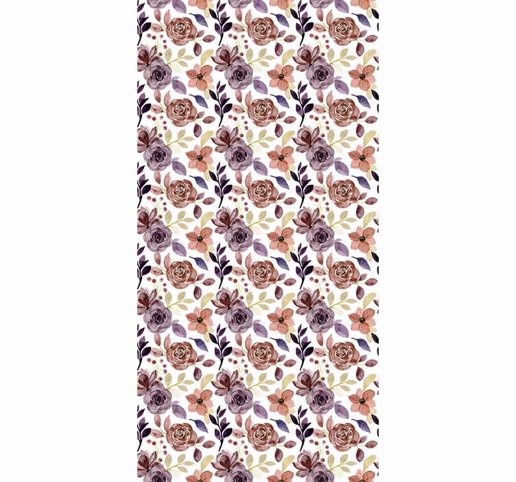 Tapete flur mit rosen- und blumenmuster - TenStickers