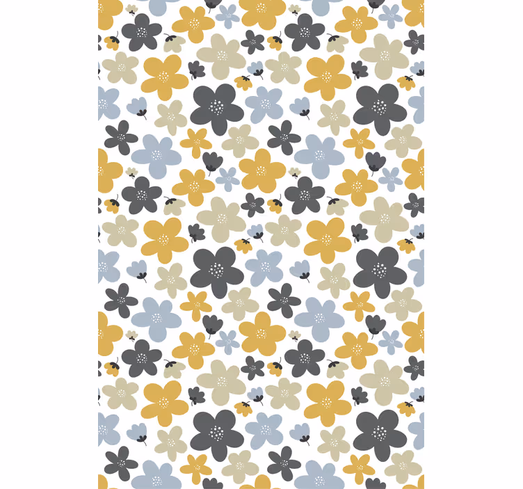 Tapete skandinavisch mit abstrakten blumen in pastellfarben - TenStickers