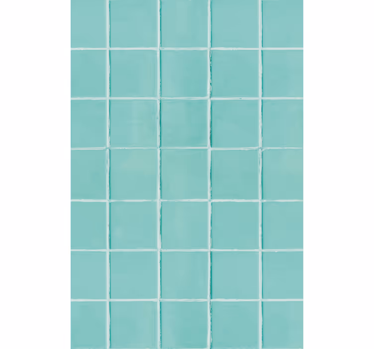 Tapete wohnzimmer türkis fliesenoptik - TenStickers