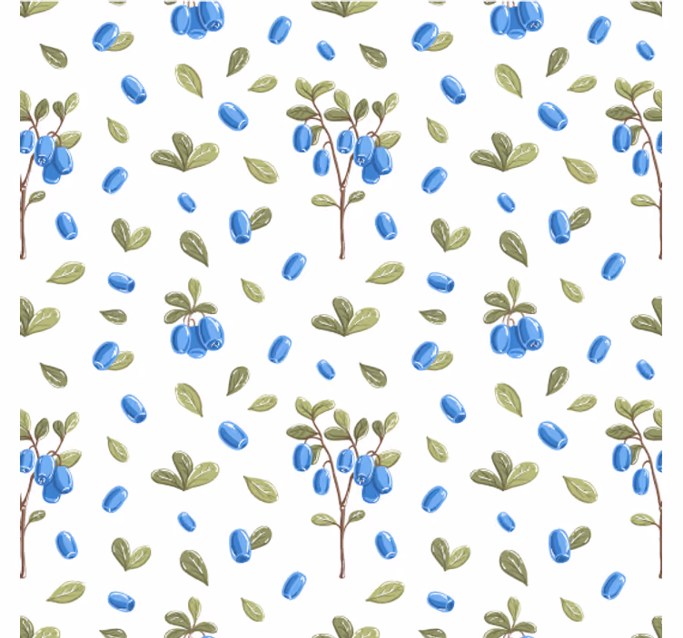 Tapete wohnzimmer botanisches blau muster - TenStickers