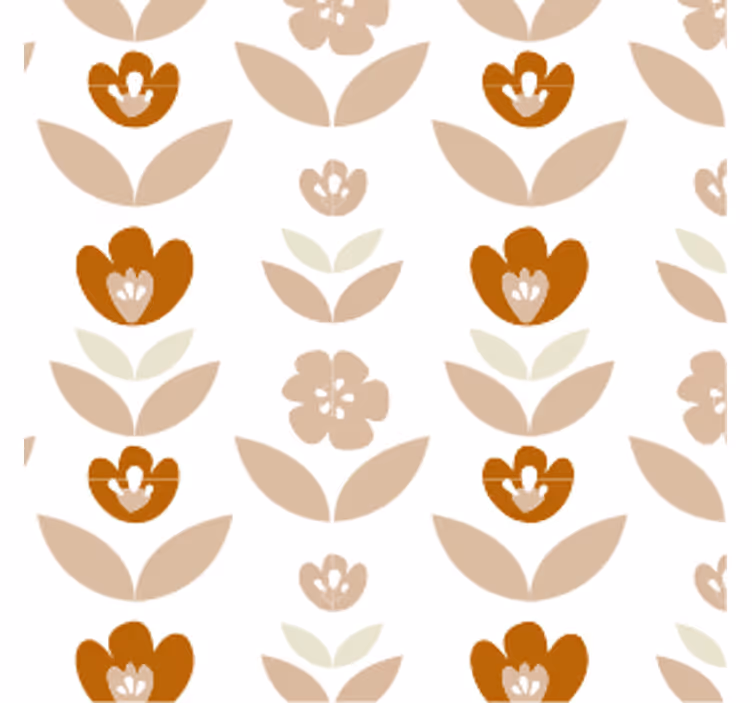 Tapete vintage mit 70er jahre blumen - TenStickers