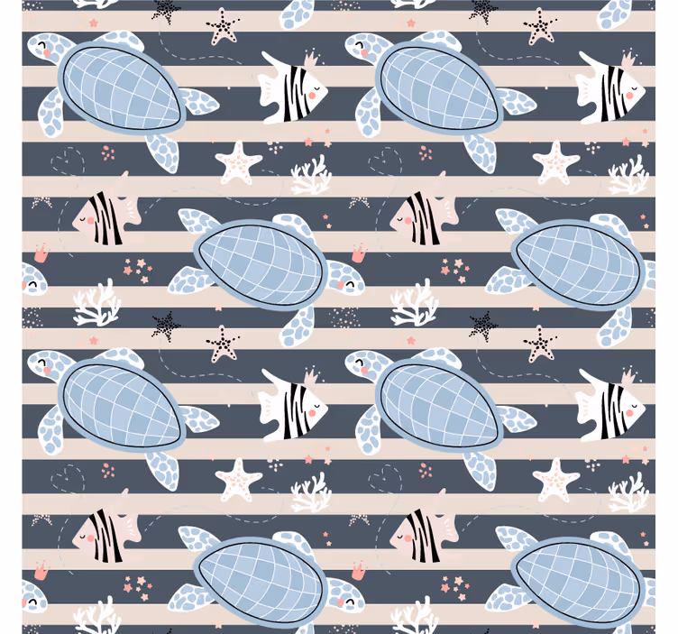 Tapete vintage mit schildkrötenmuster - TenStickers