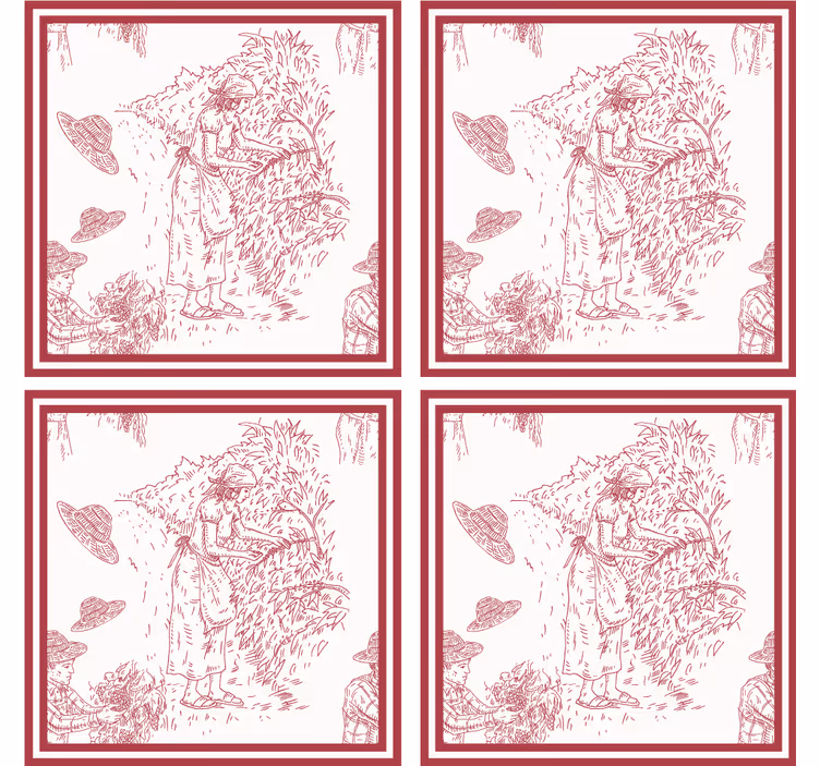 Tapete vintage rustikale szenenillustration - TenStickers