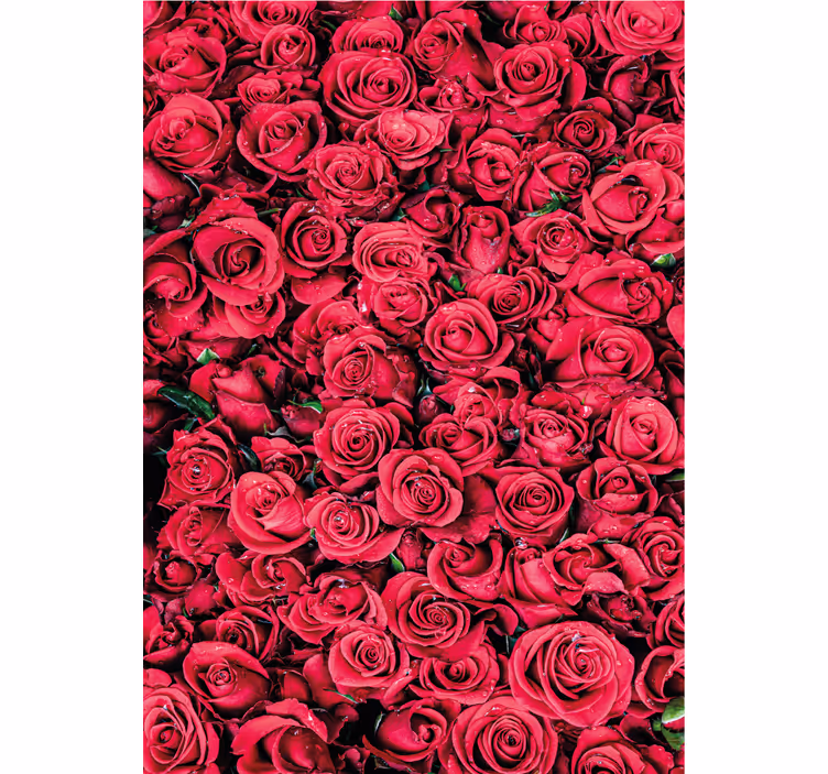 Blumentapete mit roten blumen und strukturiertem hintergrund - TenStickers
