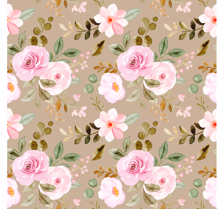 Blumentapete mit vintage beiger rosenstruktur - TenStickers