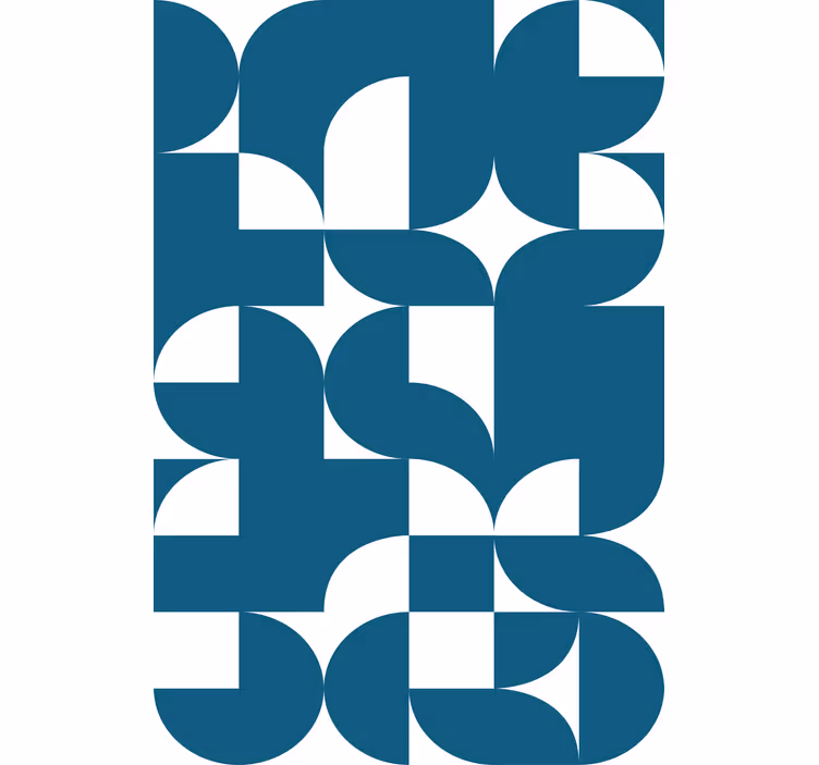 Tapete geometrisch mit blauem kreisdesign - TenStickers