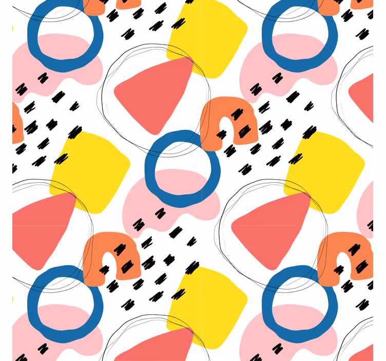 Tapete vintage mit geometrischem kunstmuster - TenStickers