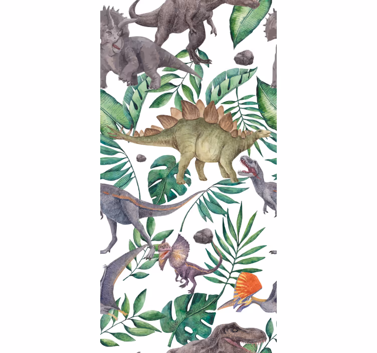 Dino tapete mit jurassic aquarellmuster - TenStickers