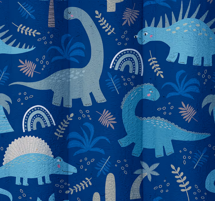 Dino tapete in blau-schattierungen - TenStickers