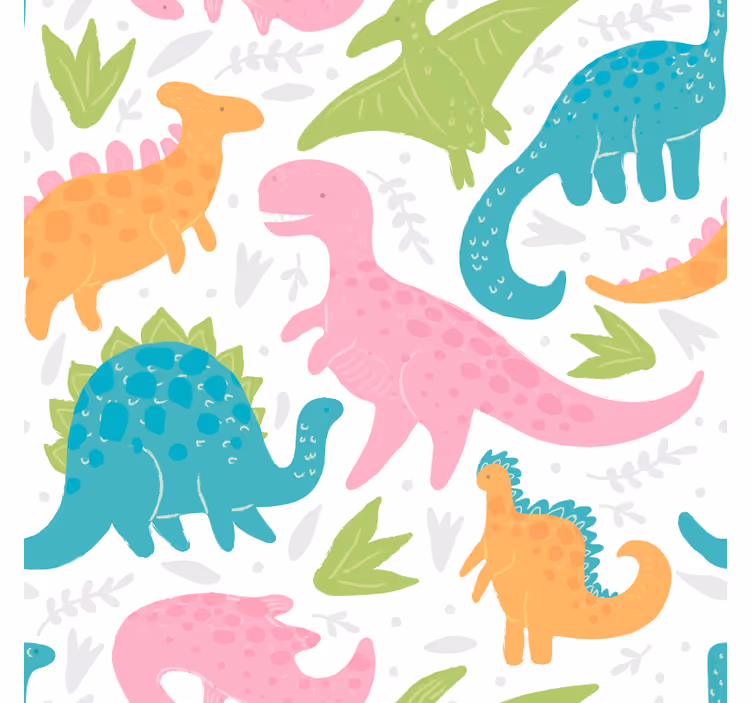 Dino tapete in sanften pastellfarben - TenStickers
