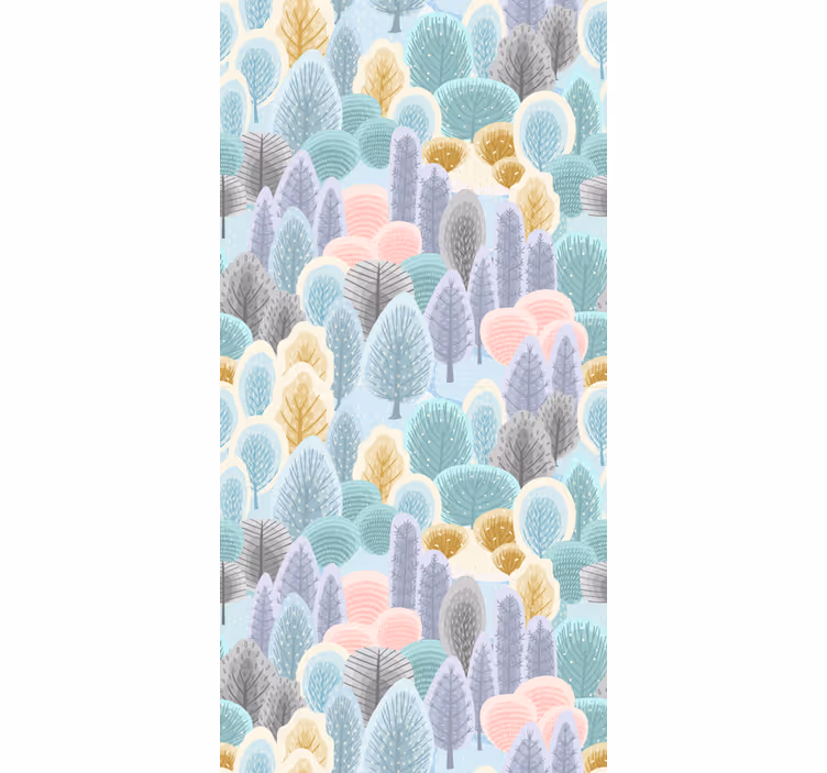 Tapete baum pastellwald muster - TenStickers