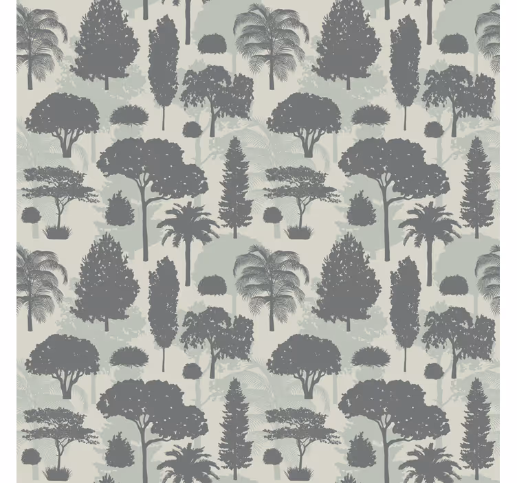 Tapete baum mit silhouettiertem waldmuster - TenStickers
