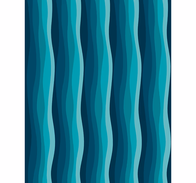 Tapete wohnzimmer mit wellenförmigem blauen muster - TenStickers