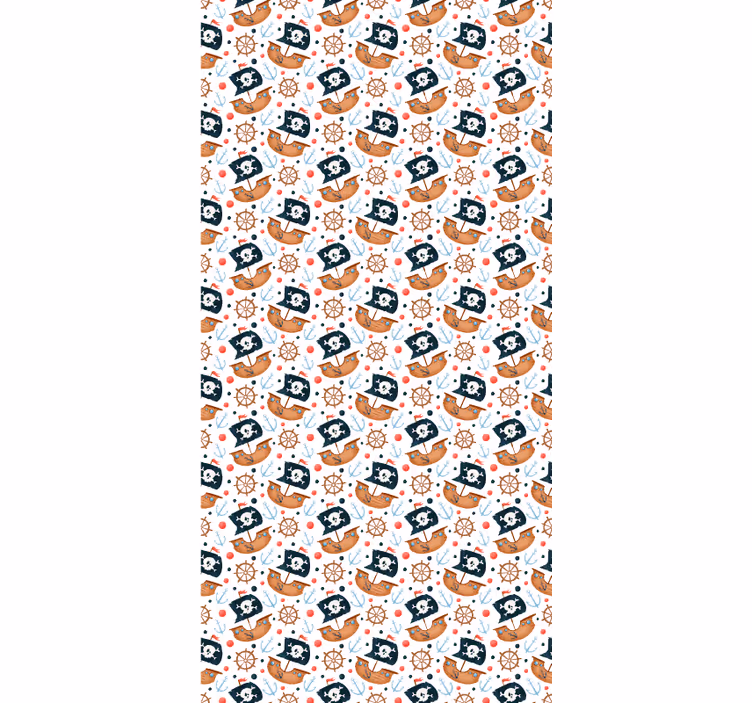 Moderne tapete mit niedlichem piratenschiff-muster - TenStickers