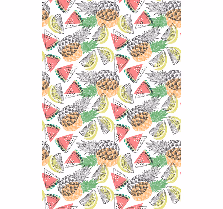 Tapete modern mit buntem muster aus sommerfrüchten - TenStickers