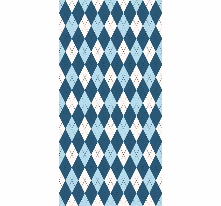 Moderne tapete mit blauem diamantmuster - TenStickers