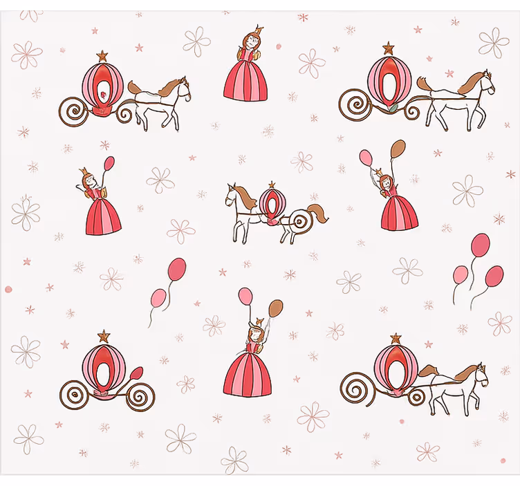 Tapete kinderzimmer märchenprinzessin - TenStickers