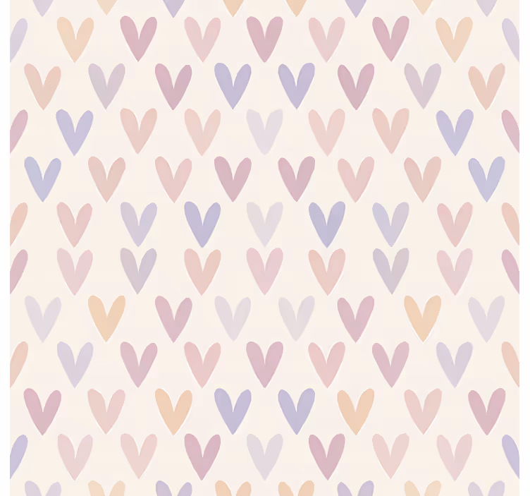 Tapete jugendzimmer mit pastellfarbenem herzmuster - TenStickers