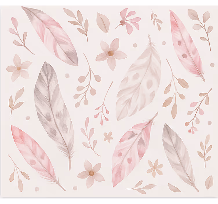 Tapete jugendzimmer in rosa federn - TenStickers
