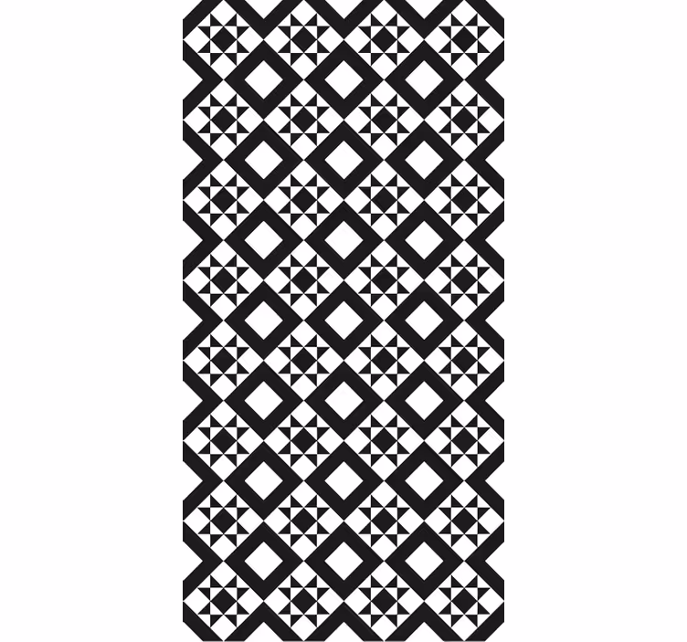 Tapete küche in schwarz-weiß geometrisches muster - TenStickers
