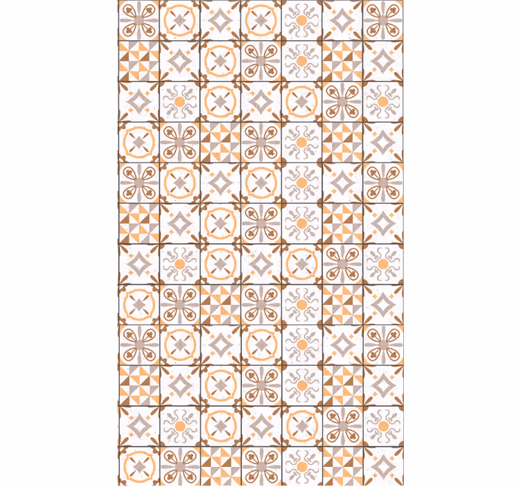 Tapete küche braune quadratische vinylmatte - TenStickers