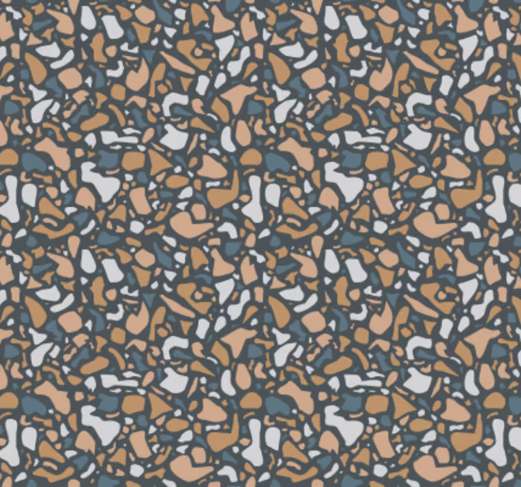 Tapete küche in braun und blau terrazzo - TenStickers