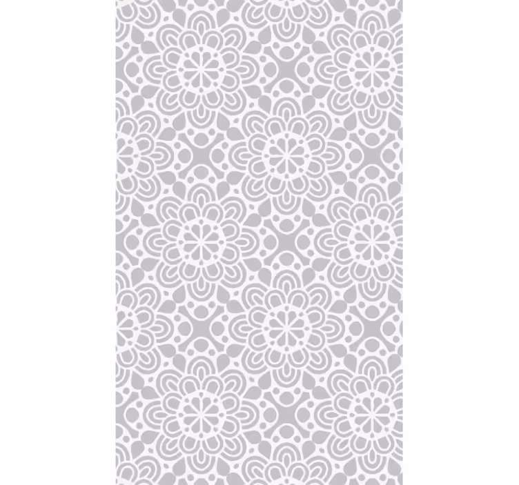Tapete küche mit blumigen grauweißen formen - TenStickers