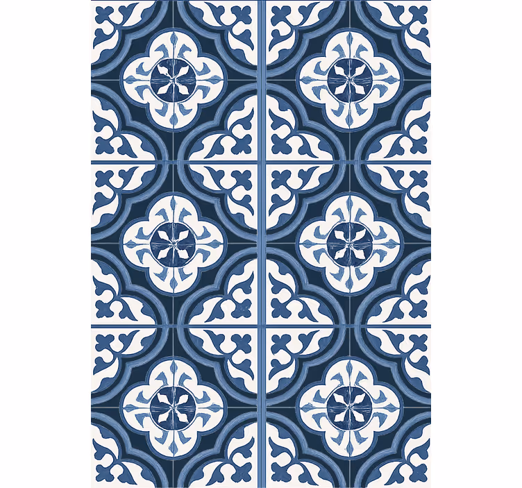 Tapete wohnzimmer in blau "majorica" portugiesisch - TenStickers