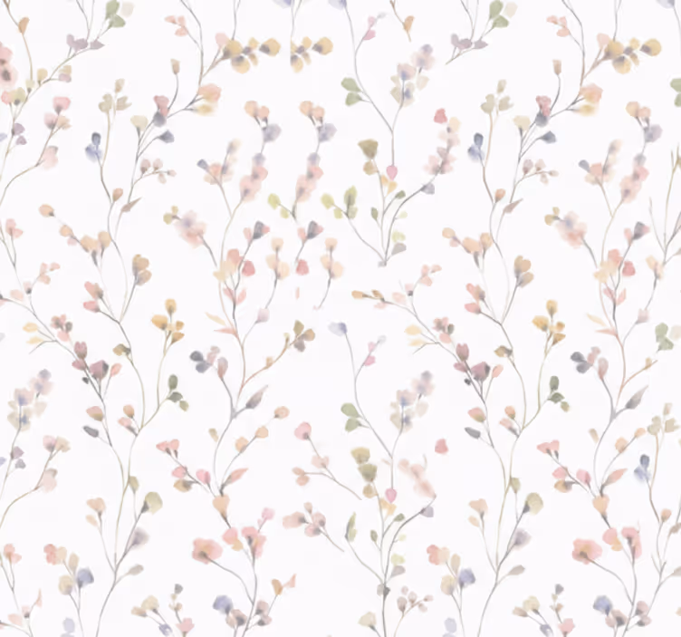 Tapete wohnzimmer aquarell wiesensprig - TenStickers