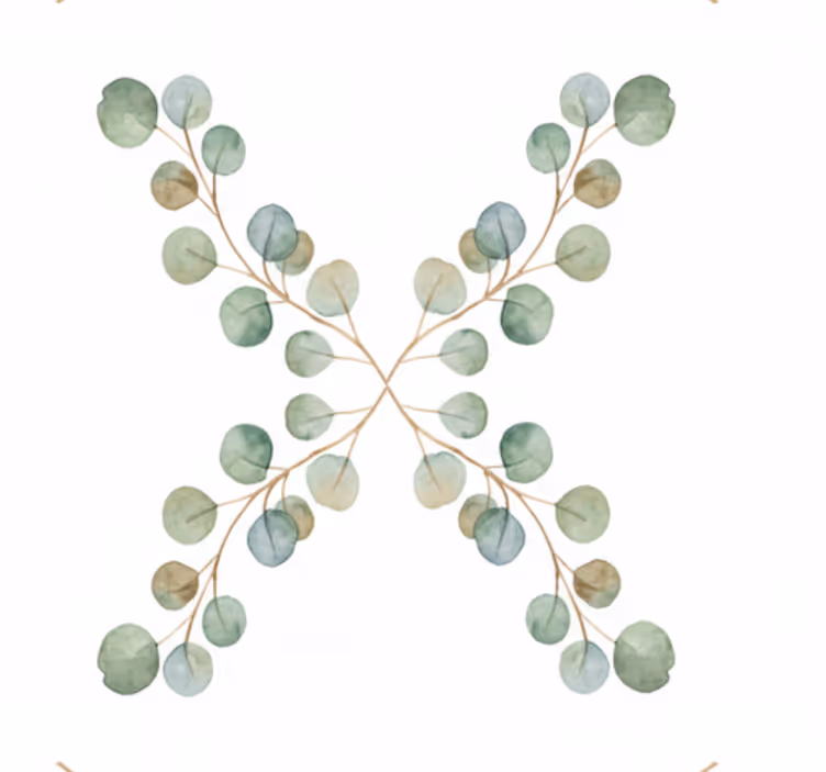 Tapete wohnzimmer eukalyptus aquarell zweig - TenStickers