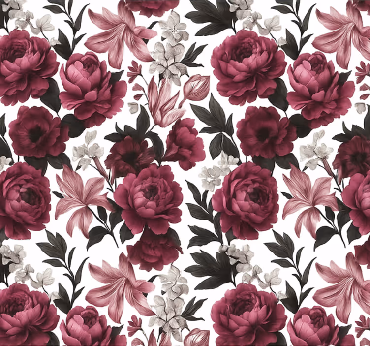 Tapete wohnzimmer moody niederländische blumen - TenStickers