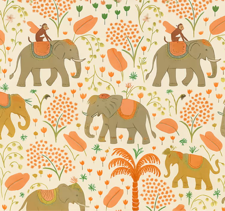 Tapete hochzeit indische elefanten safari - TenStickers