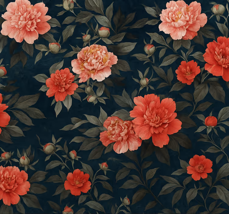 Tapete wohnzimmer vintage dunkle botanische - TenStickers