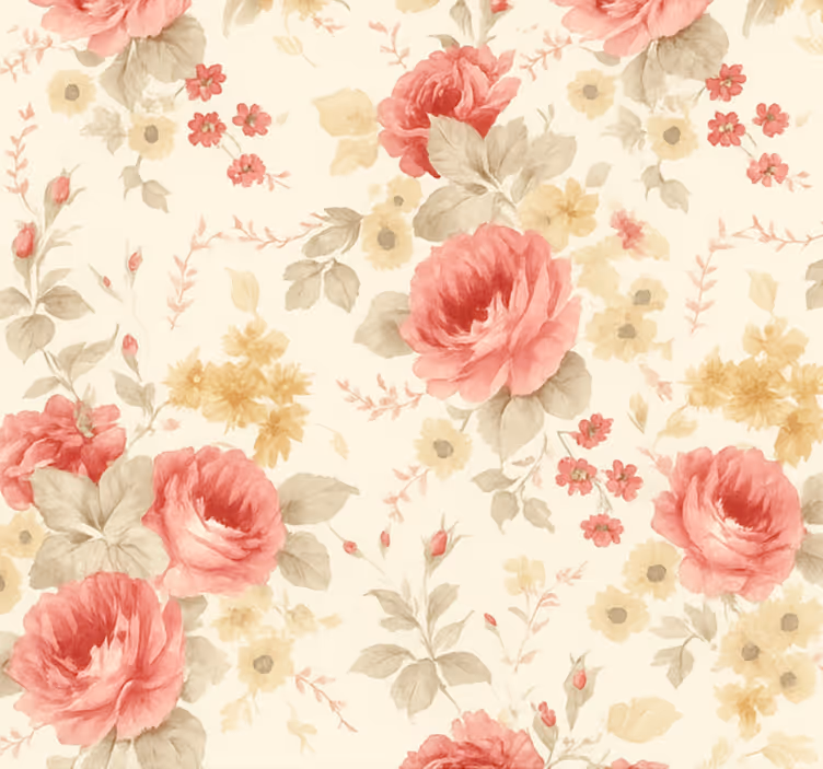 Tapete hochzeit im romantischen blumenmuster - TenStickers
