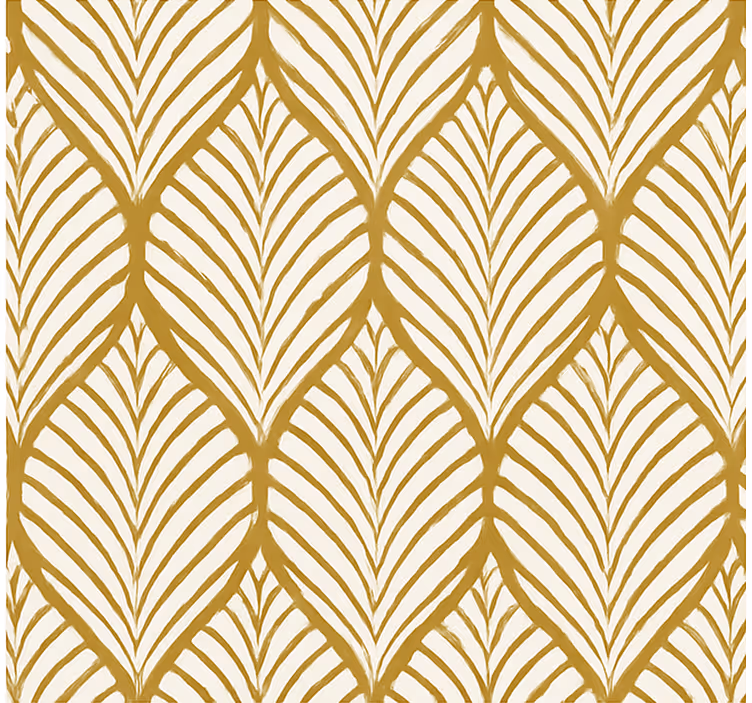 Moderne tapete mit goldenem geometrischem blattmotiv - TenStickers