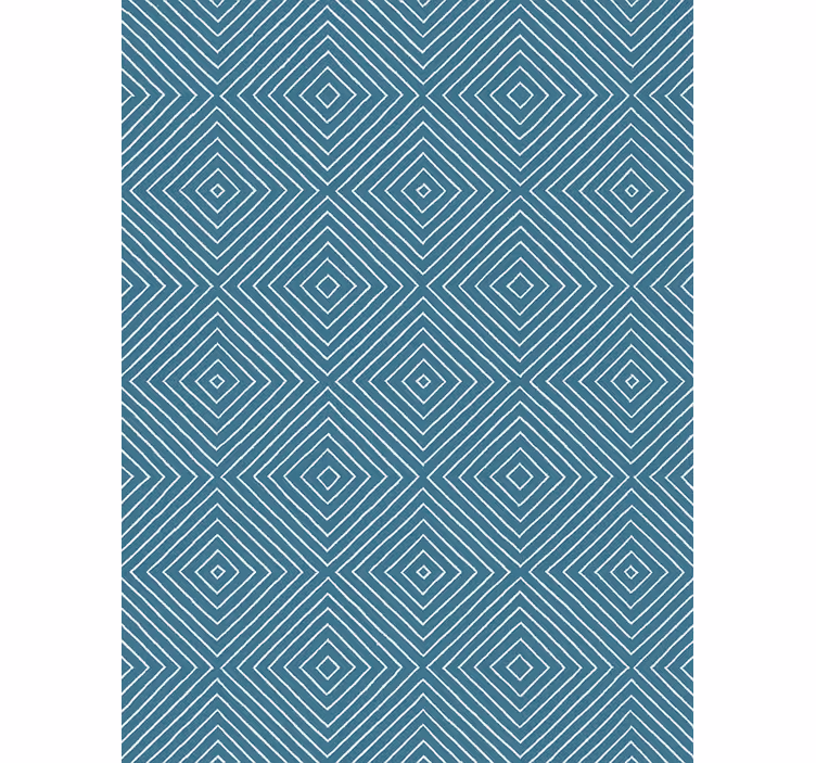 Tapete skandinavisch blaue diamant-linienzeichnung - TenStickers
