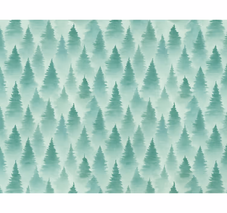 Tapete landschaft nebeliger kieferwald - TenStickers