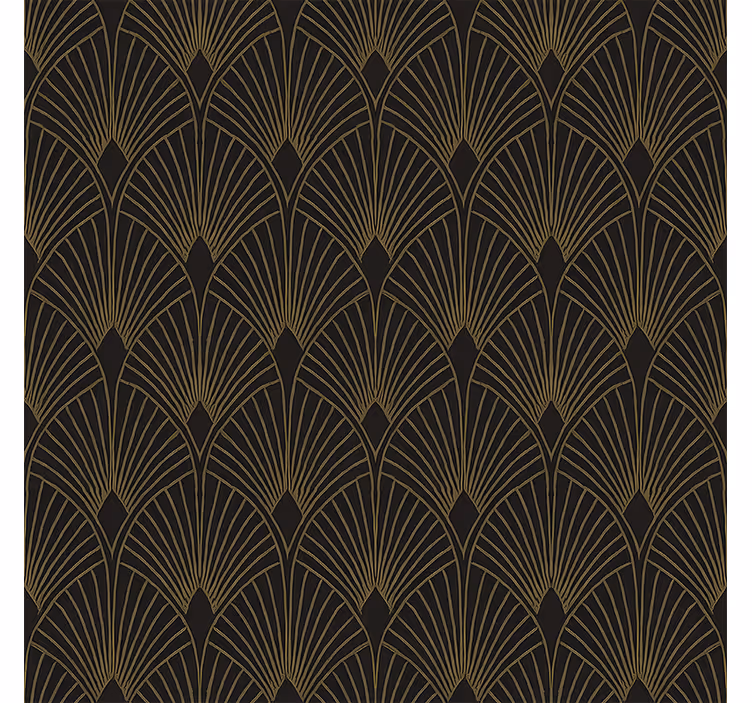Geometrische tapete im goldenen deco-fan-design - TenStickers