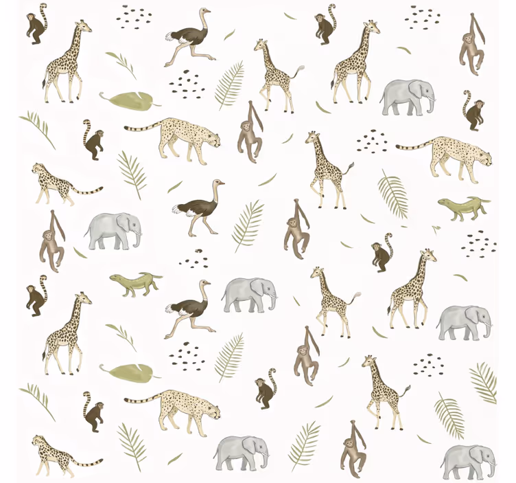 Tapete kinderzimmer savannen tiere kids - TenStickers