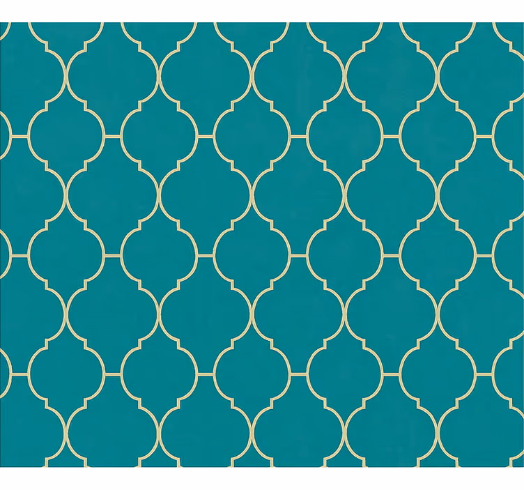 Tapete wohnzimmer mit goldblauem motiv - TenStickers