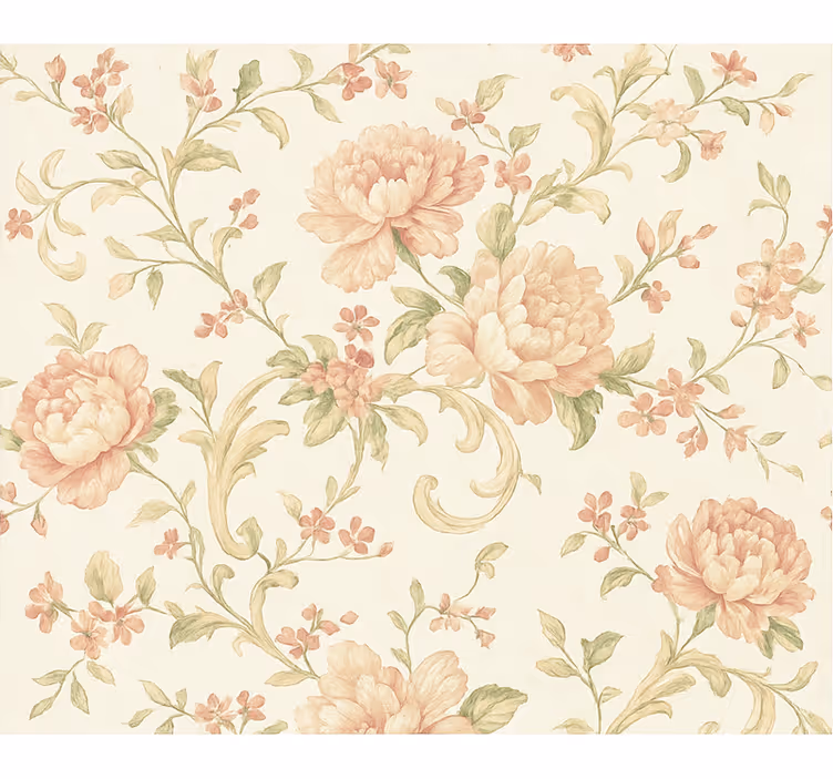 Tapete hochzeit in zartrosa vintage blumenmuster - TenStickers