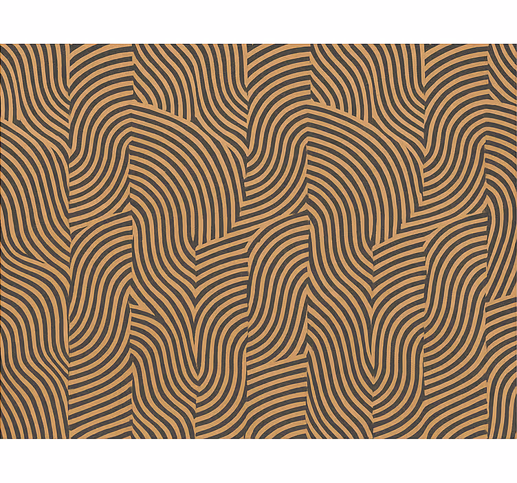 Tapete wohnzimmer moderne schwarze und orange linien - TenStickers