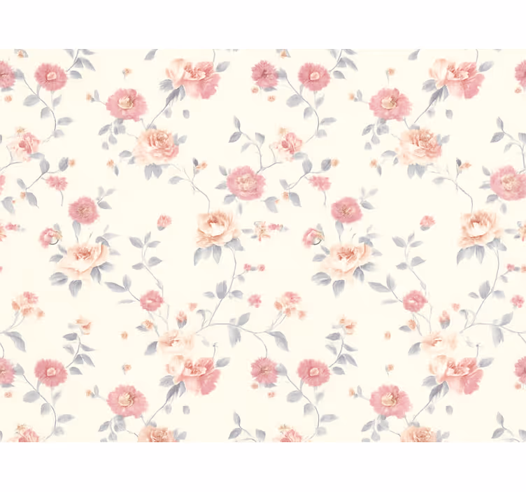 Tapete hochzeit mit floralem textildruck - TenStickers