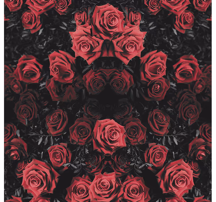 Blumentapete mit schönen roten rosen - TenStickers