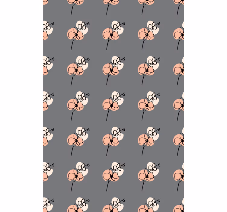 Tapete florale ornamente mit abstraktem orchideen design - TenStickers