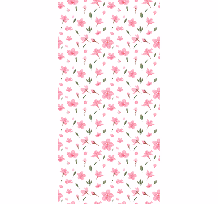 Tapete florale ornamente aquarell zarte rosa blüten - TenStickers