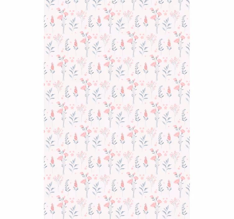 Tapete florale ornamente mit rosa blüten - TenStickers