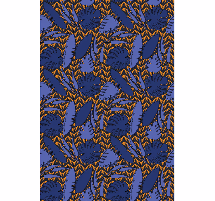Tapete hochzeit abstraktes blau orange zickzackmuster - TenStickers