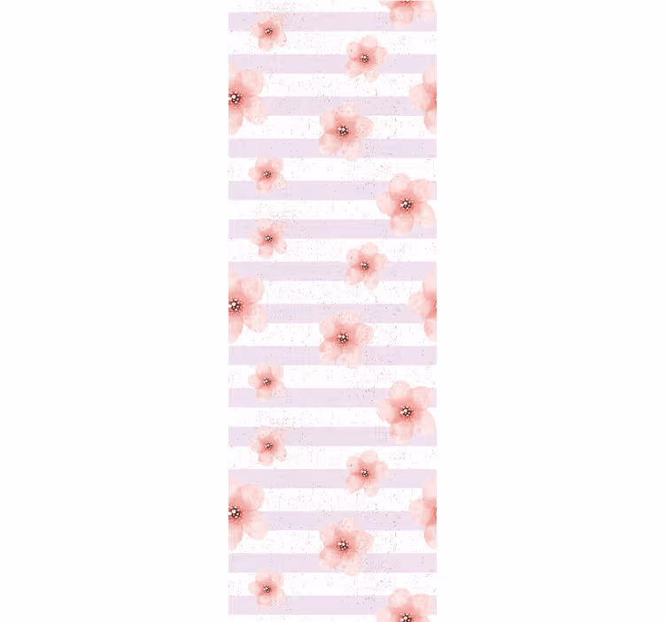 Tapeten schlafzimmer im shabby chic mit rosa streifen - TenStickers